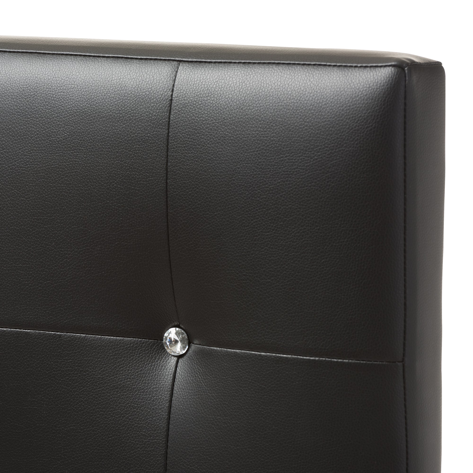 Baxton Studio Kirchem Modern and Contemporary Black Faux Leather Upholstered Twin Size Headboard