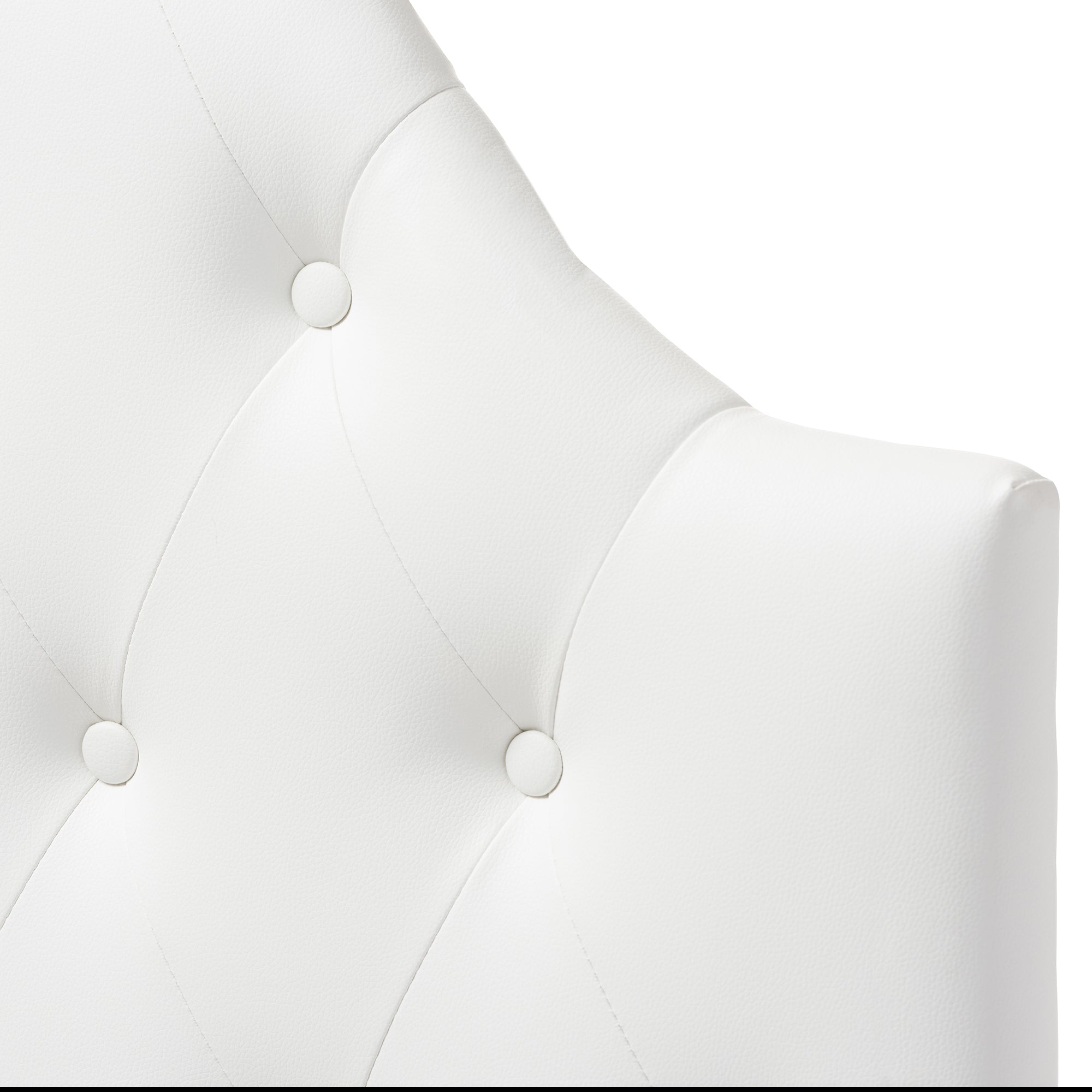 Baxton Studio Morris Modern and Contemporary White Faux Leather Upholstered Button-Tufted Scalloped Twin Size Headboard