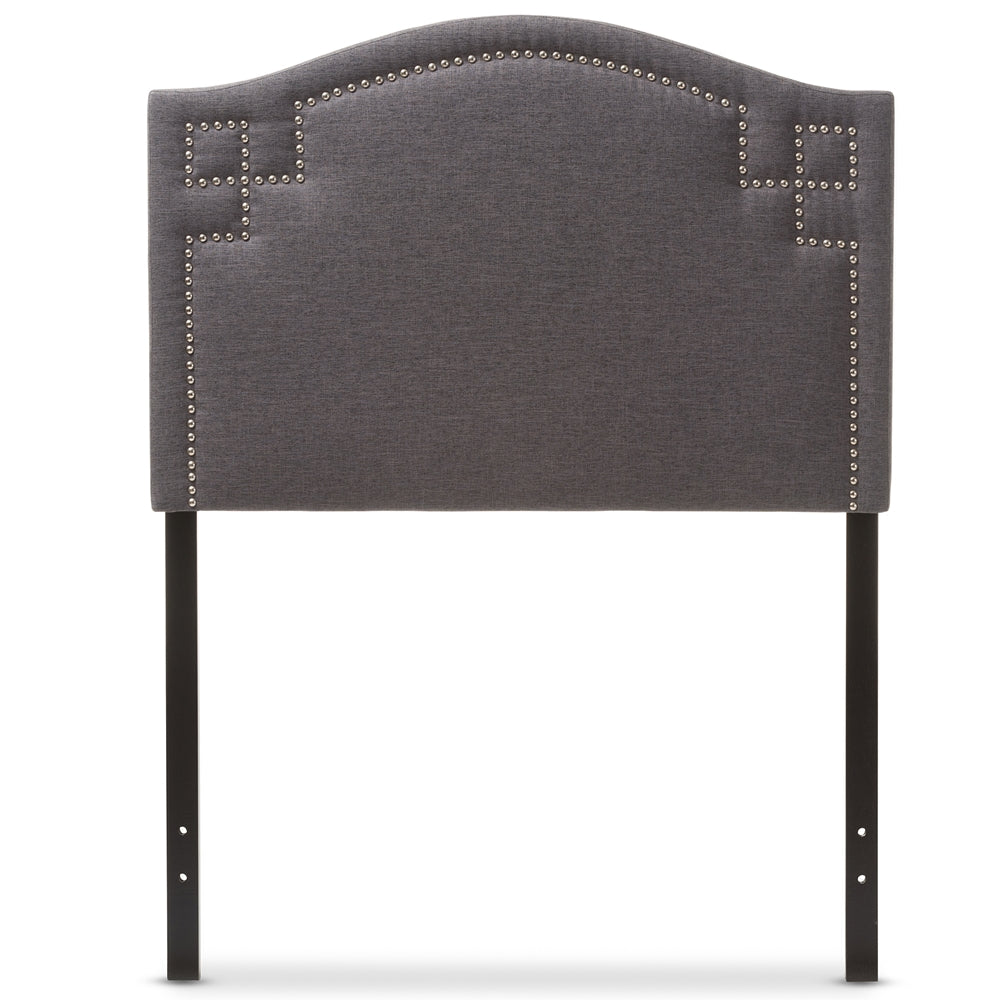 Aubrey Modern and Contemporary Dark Grey Fabric Upholstered Twin Size Headboard