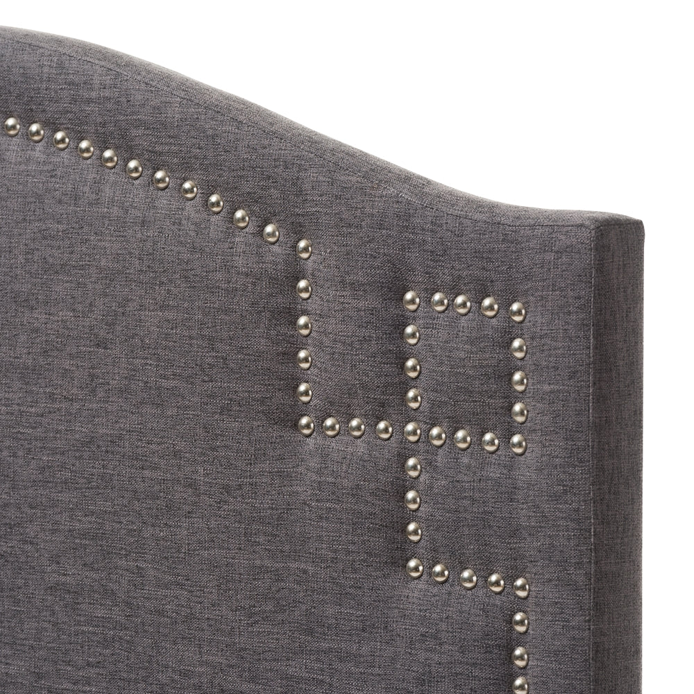 Aubrey Modern and Contemporary Dark Grey Fabric Upholstered Twin Size Headboard