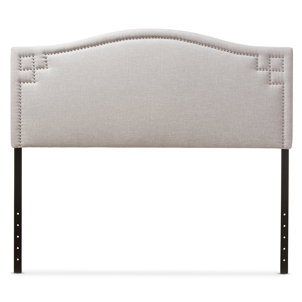 Aubrey Modern and Contemporary Grayish Beige Fabric Upholstered King Size Headboard
