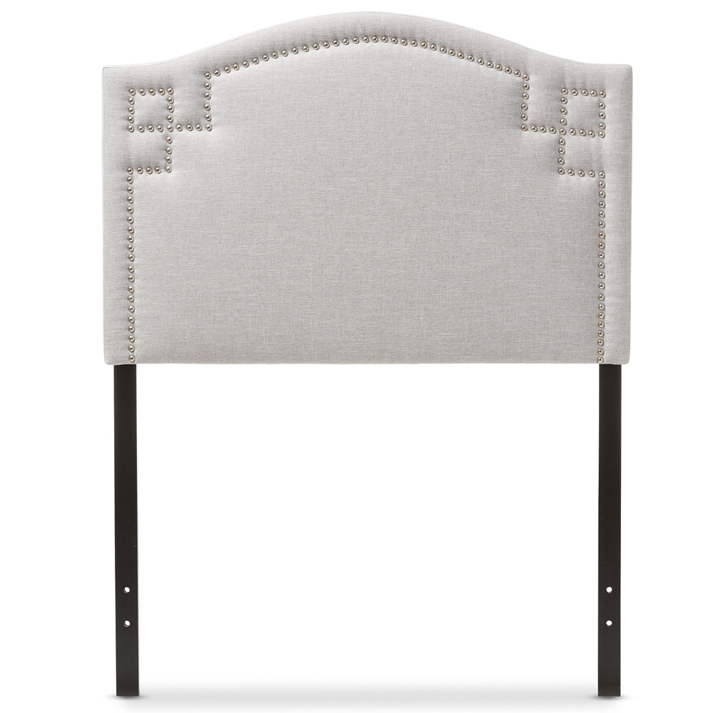 Aubrey Modern and Contemporary Grayish Beige Fabric Upholstered Twin Size Headboard