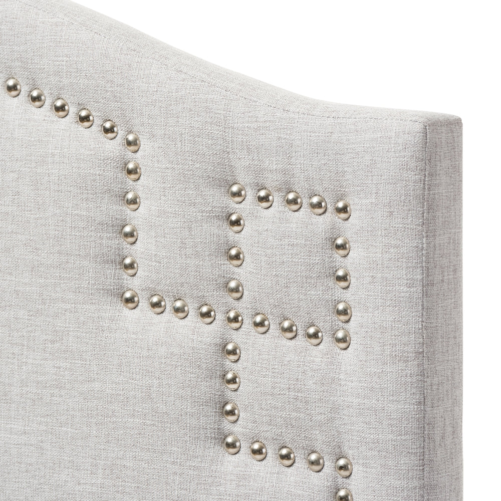 Aubrey Modern and Contemporary Grayish Beige Fabric Upholstered Twin Size Headboard