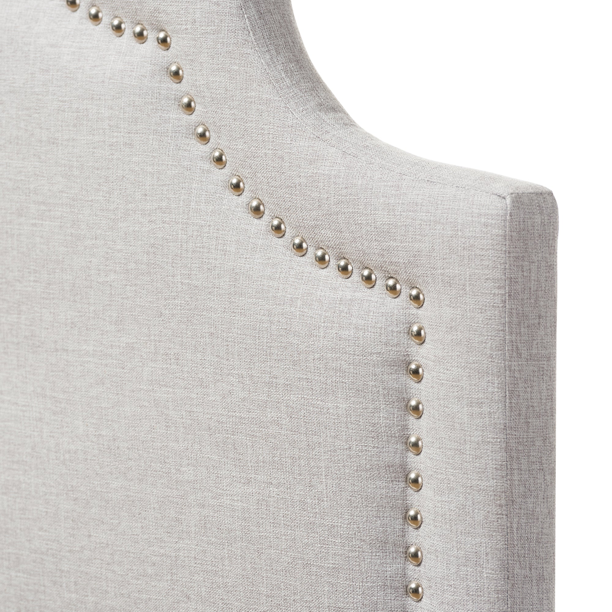 Baxton Studio Cora Modern and Contemporary Grayish Beige Fabric Upholstered King Size Headboard