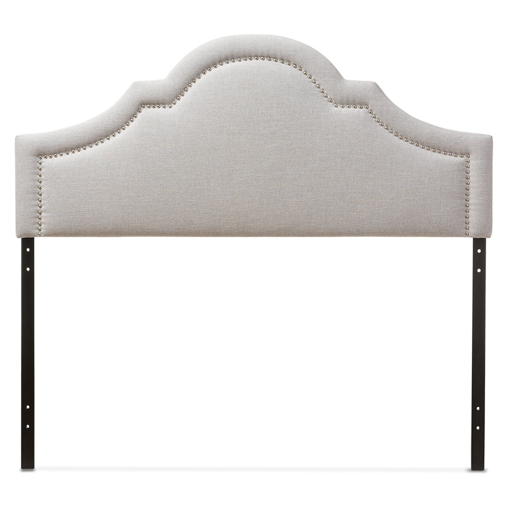 Rita Modern and Contemporary Grayish Beige Fabric Upholstered Full Size Headboard