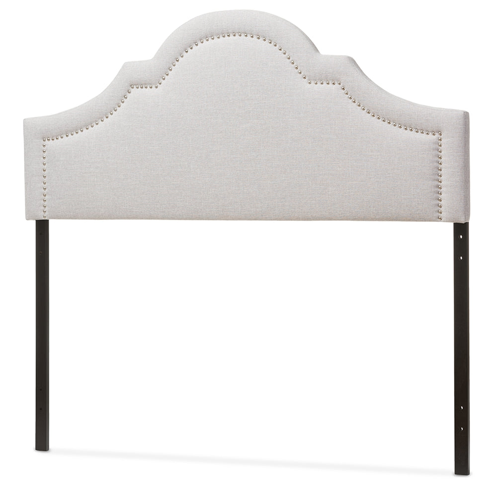 Rita Modern and Contemporary Grayish Beige Fabric Upholstered King Size Headboard