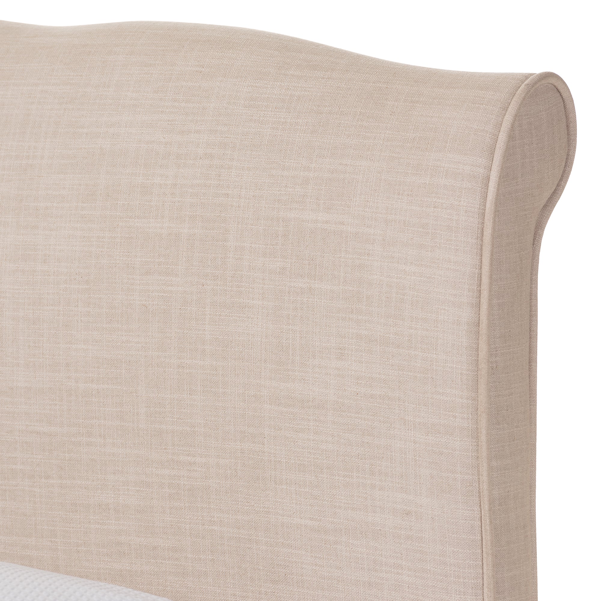 Fannie Queen Size French Classic Modern in Beige Linen Fabric