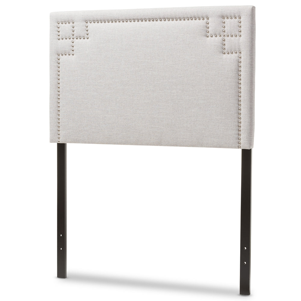 Geneva Modern and Contemporary Grayish Beige Fabric Upholstered Twin Size Headboard