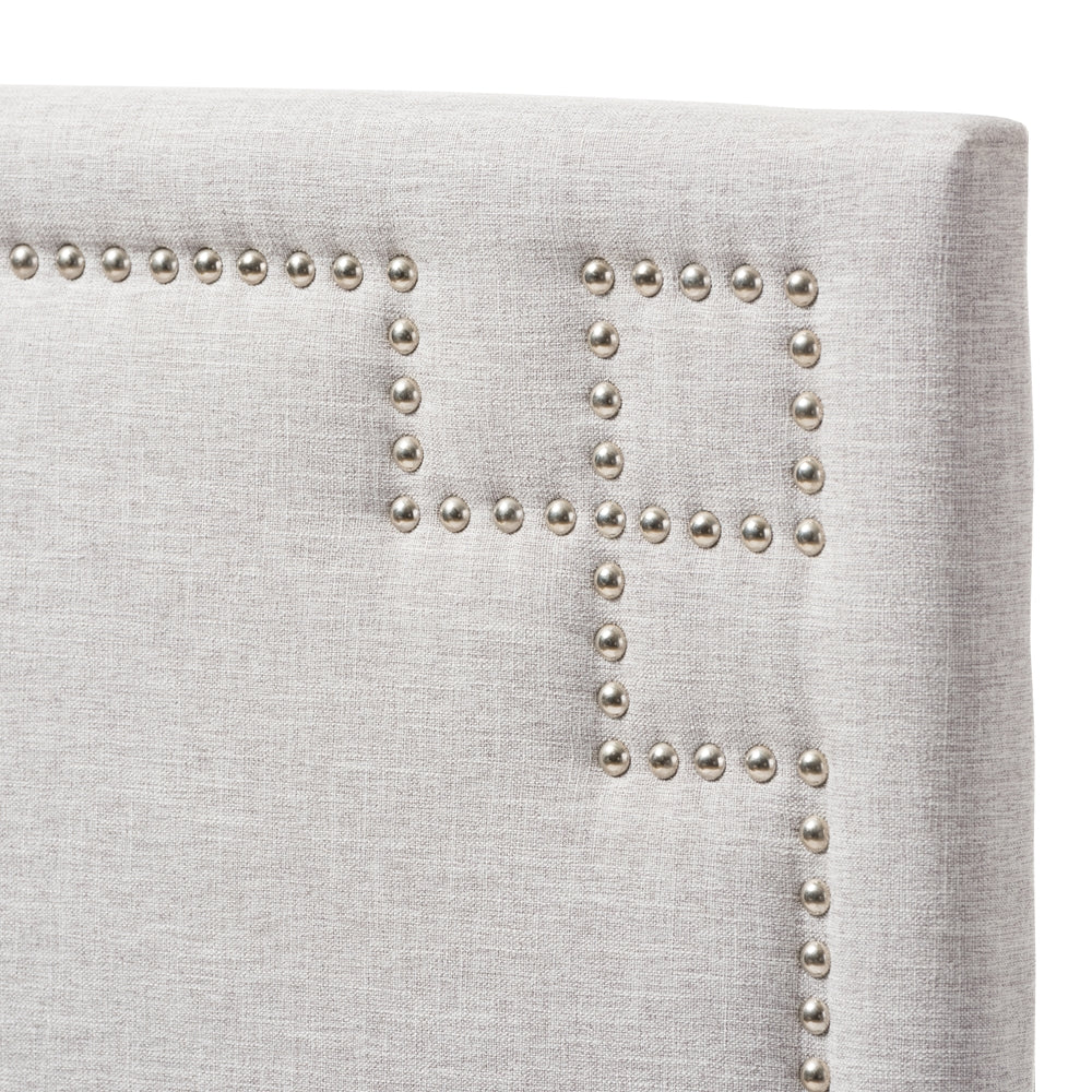 Geneva Modern and Contemporary Grayish Beige Fabric Upholstered Twin Size Headboard