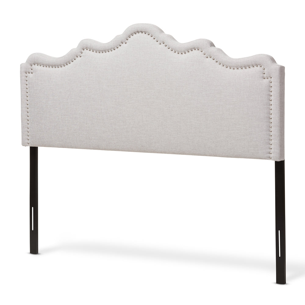 Nadeen Modern and Contemporary Greyish Beige Fabric Full Size Headboard