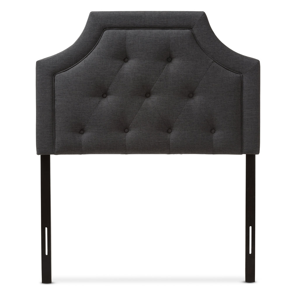 Mars Modern and Contemporary Dark Grey Fabric Twin Size Headboard