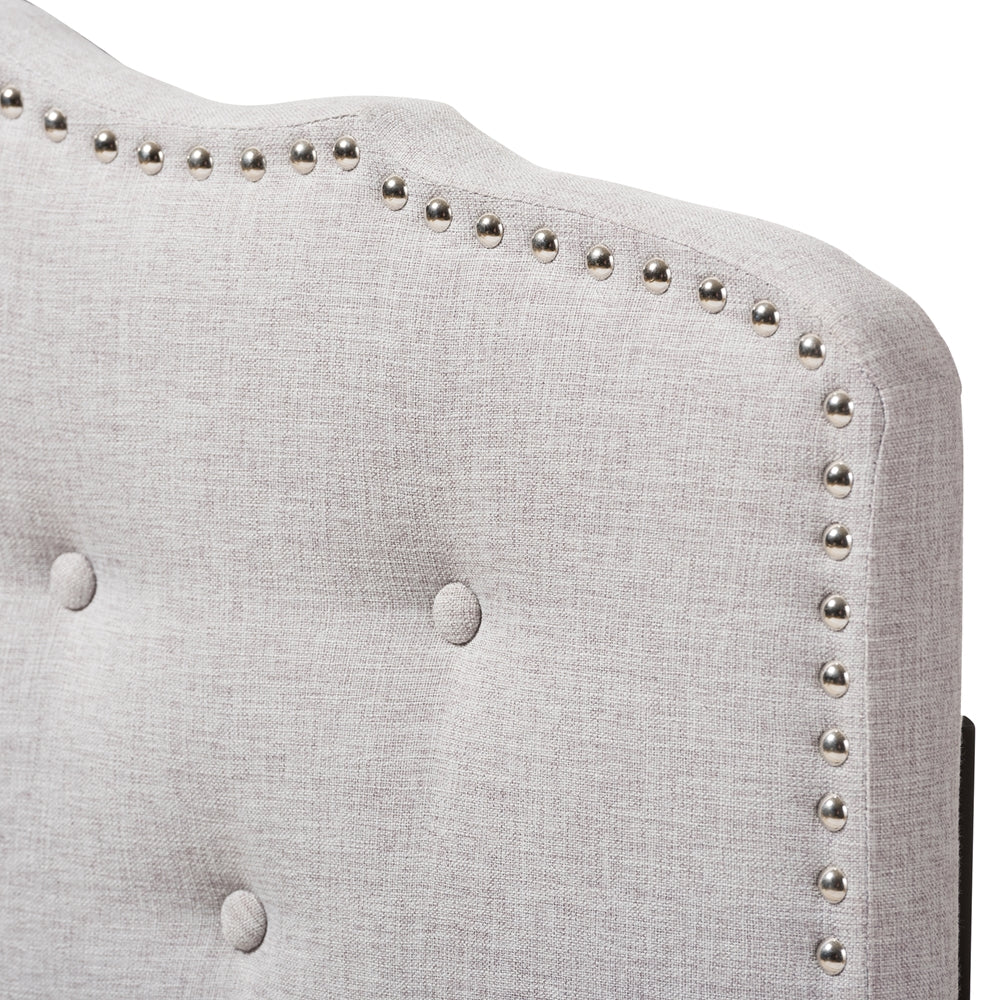 Lucy Modern and Contemporary Greyish Beige Fabric Twin Size Headboard