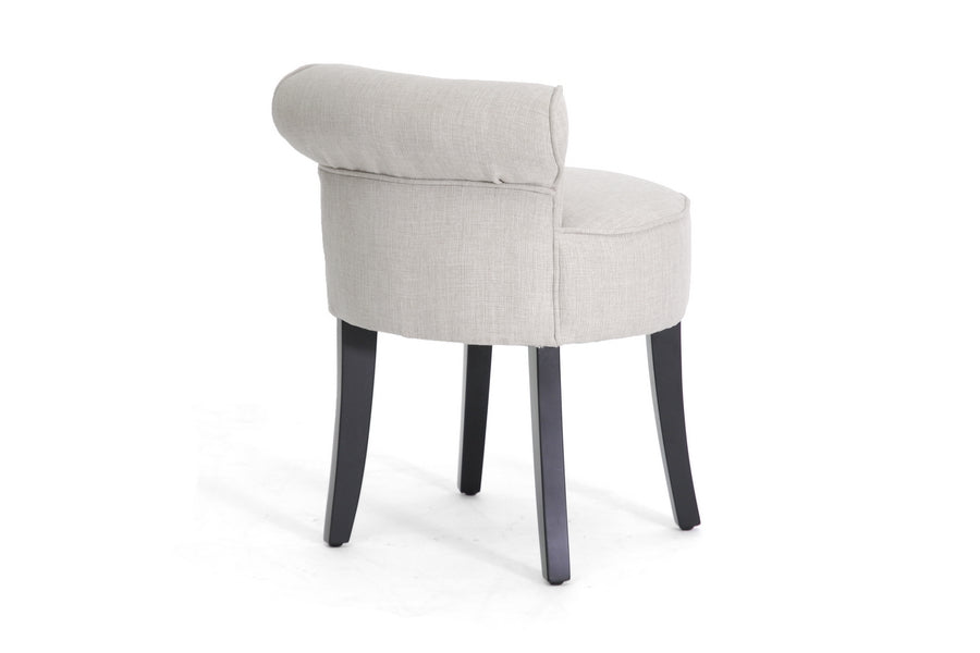 Millani Beige Linen Modern Lounge Stool