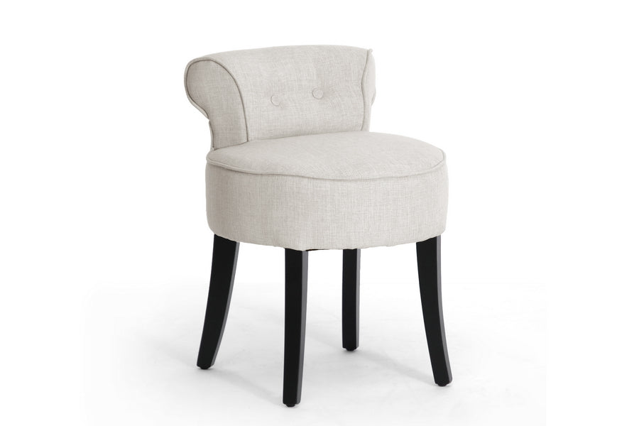 Millani Beige Linen Modern Lounge Stool
