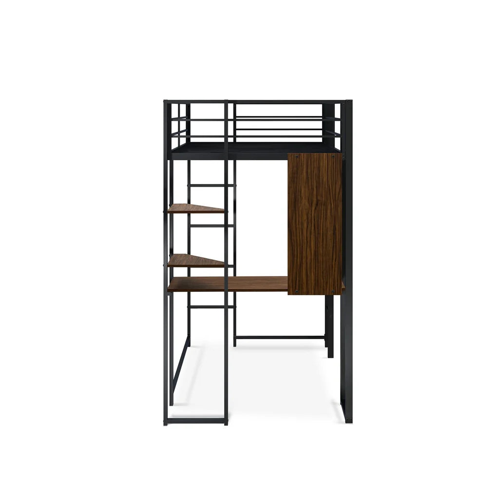 Buckland Twin Loft Bed in powder coating black color