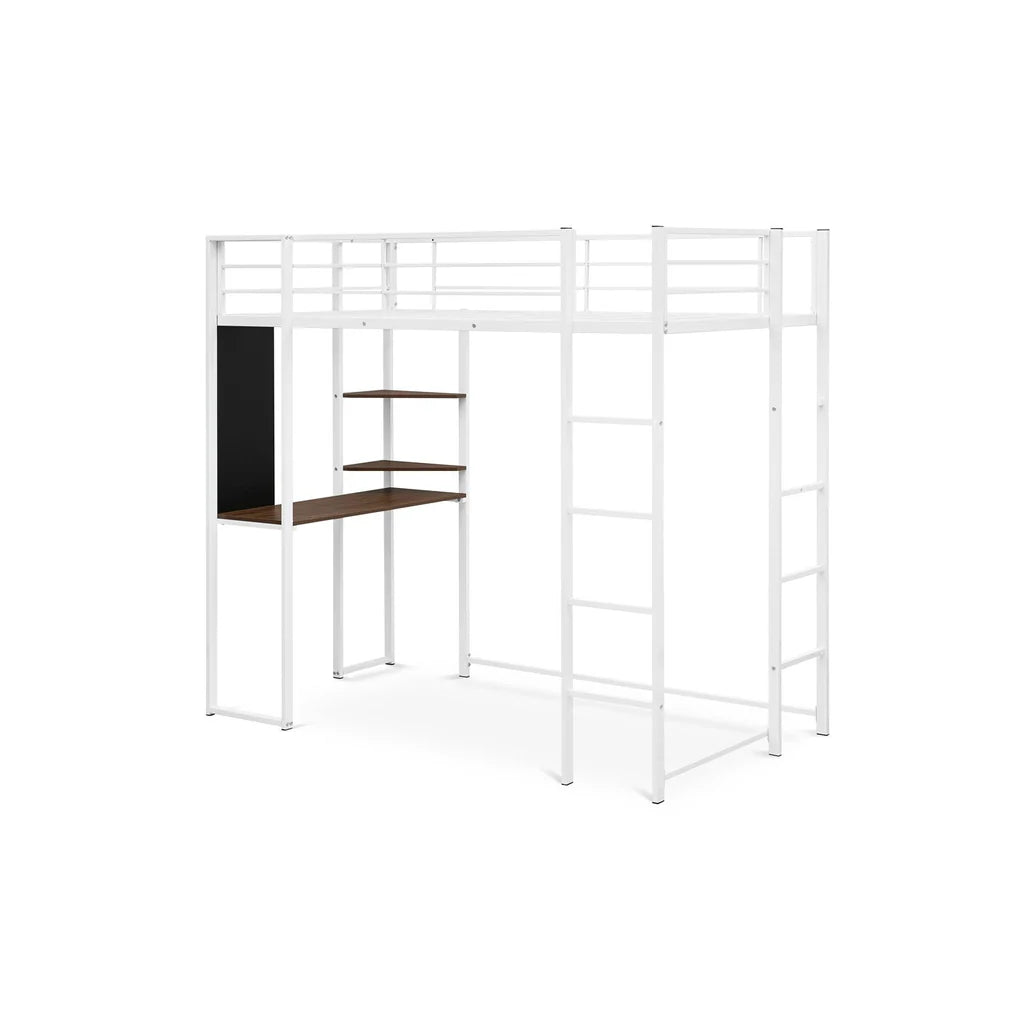 Buckland Twin Loft Bed in powder coating white color