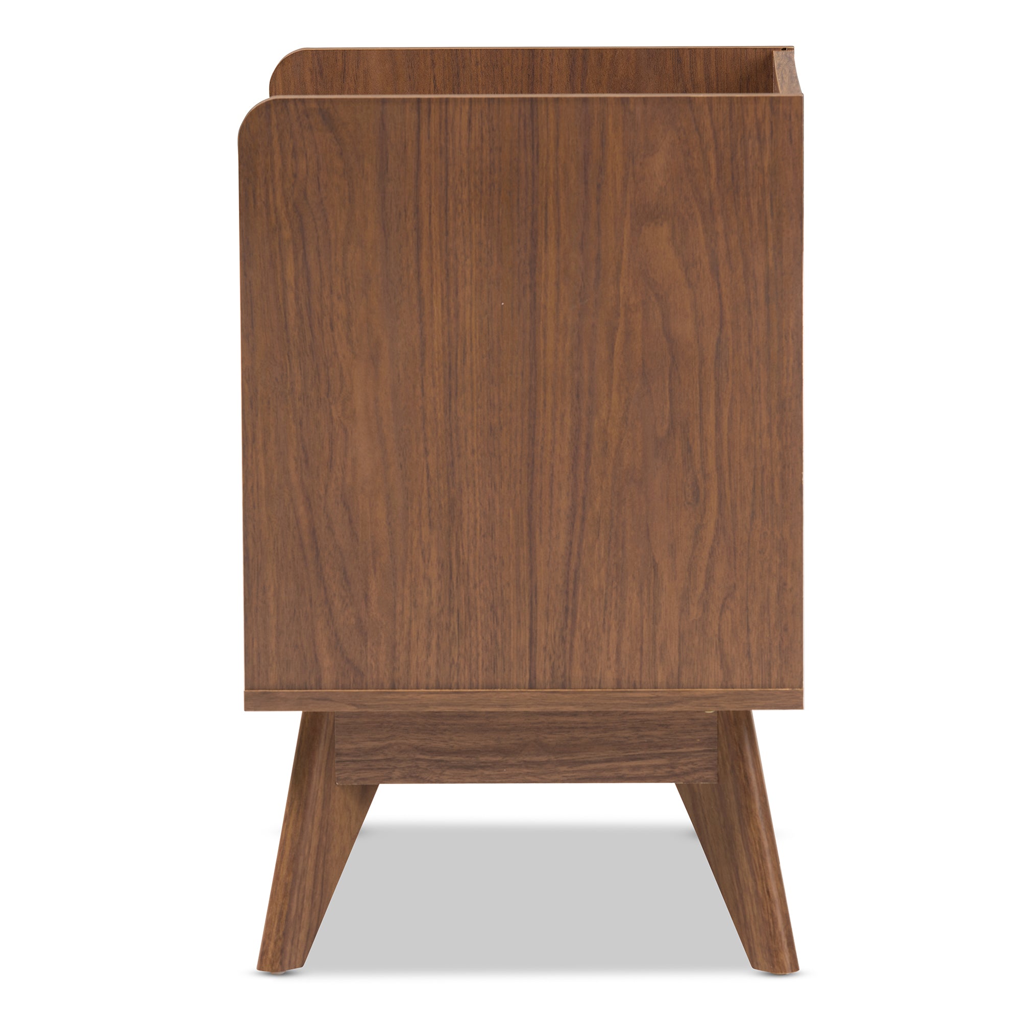 Brighton Mid-Century Modern White and Walnut Wood 3-Drawer Storage Nightstand