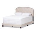 Lexi Light Beige Fabric Upholstered Full Size Bed