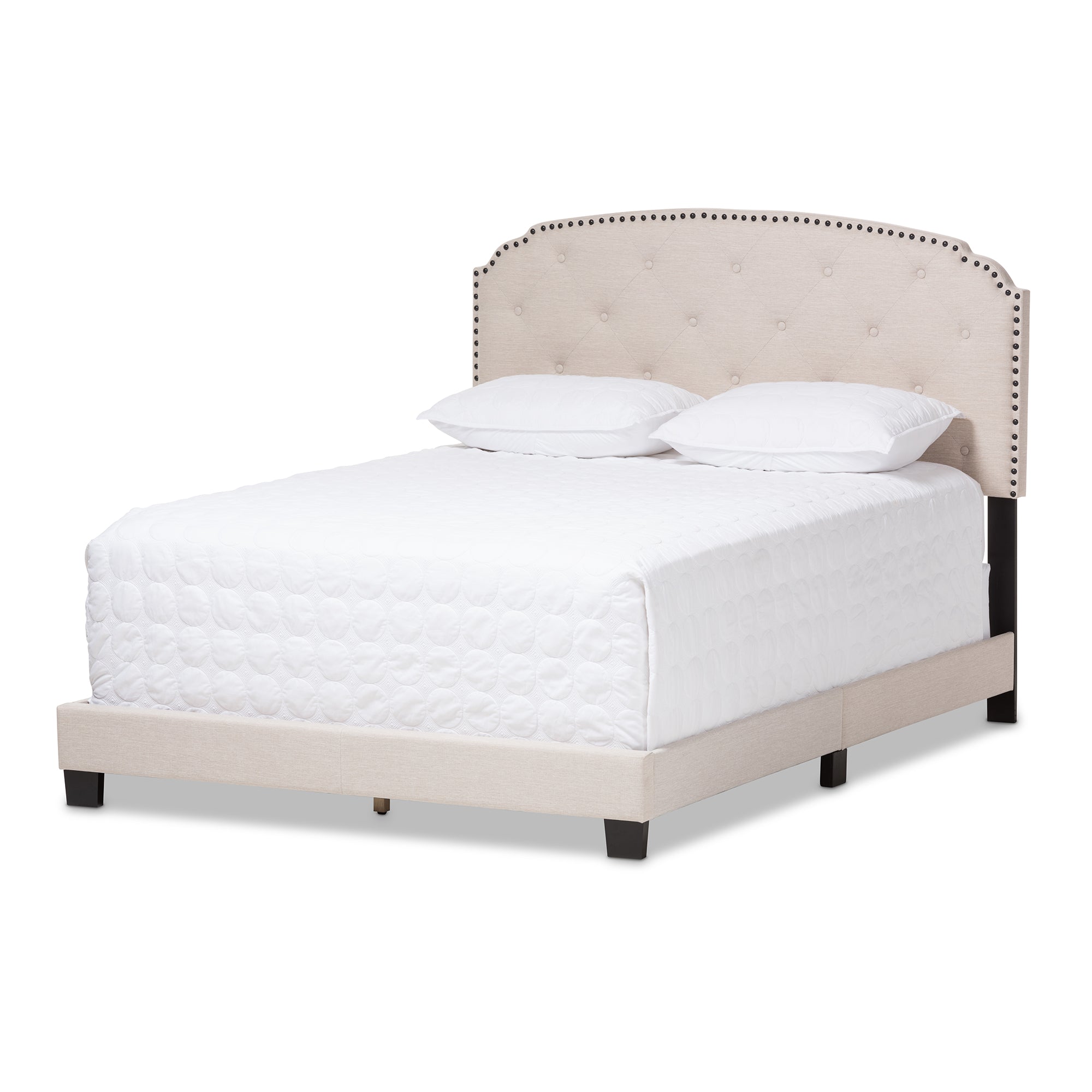 Lexi Modern and Contemporary Light Beige Fabric Upholstered Queen Size Bed