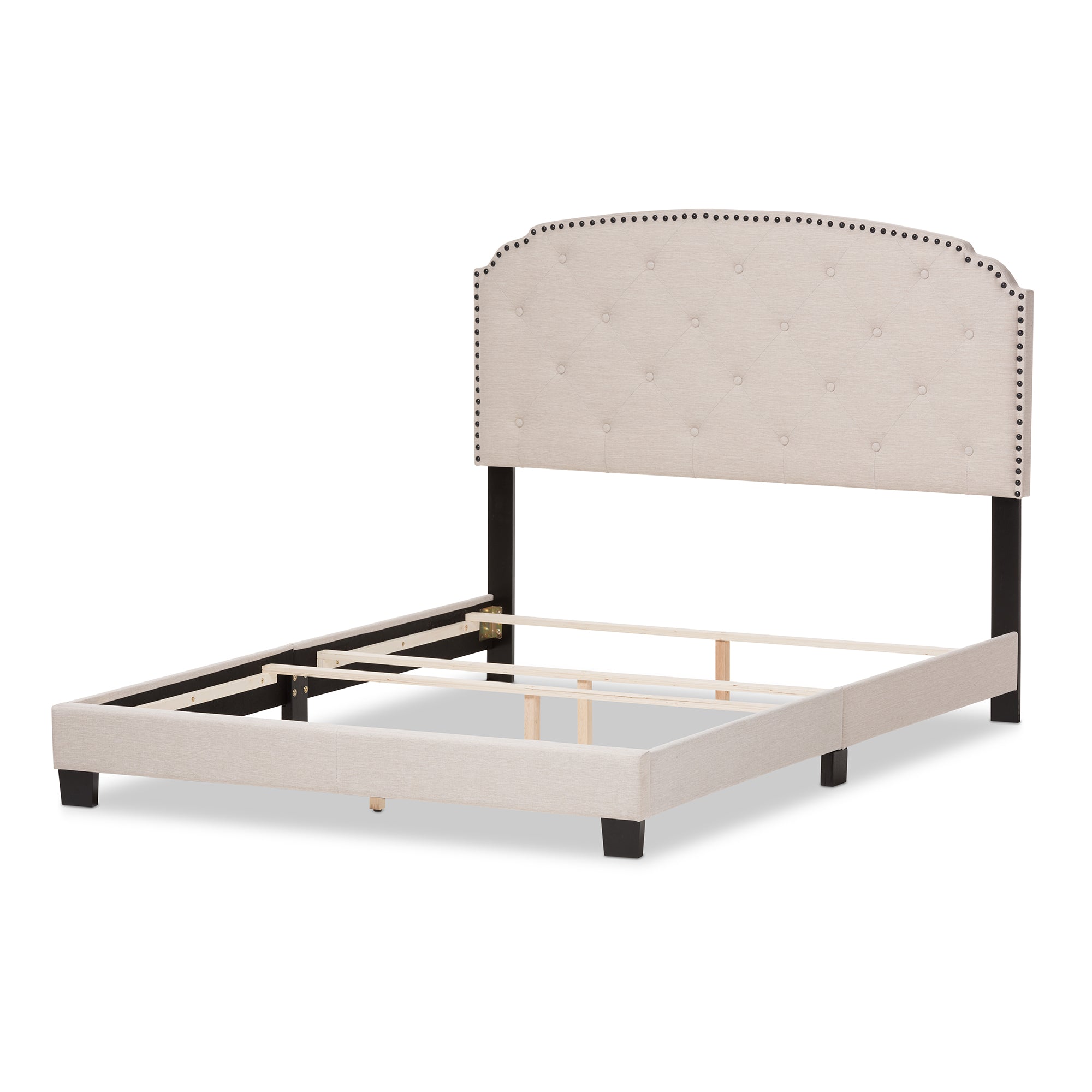 Lexi Modern and Contemporary Light Beige Fabric Upholstered Queen Size Bed