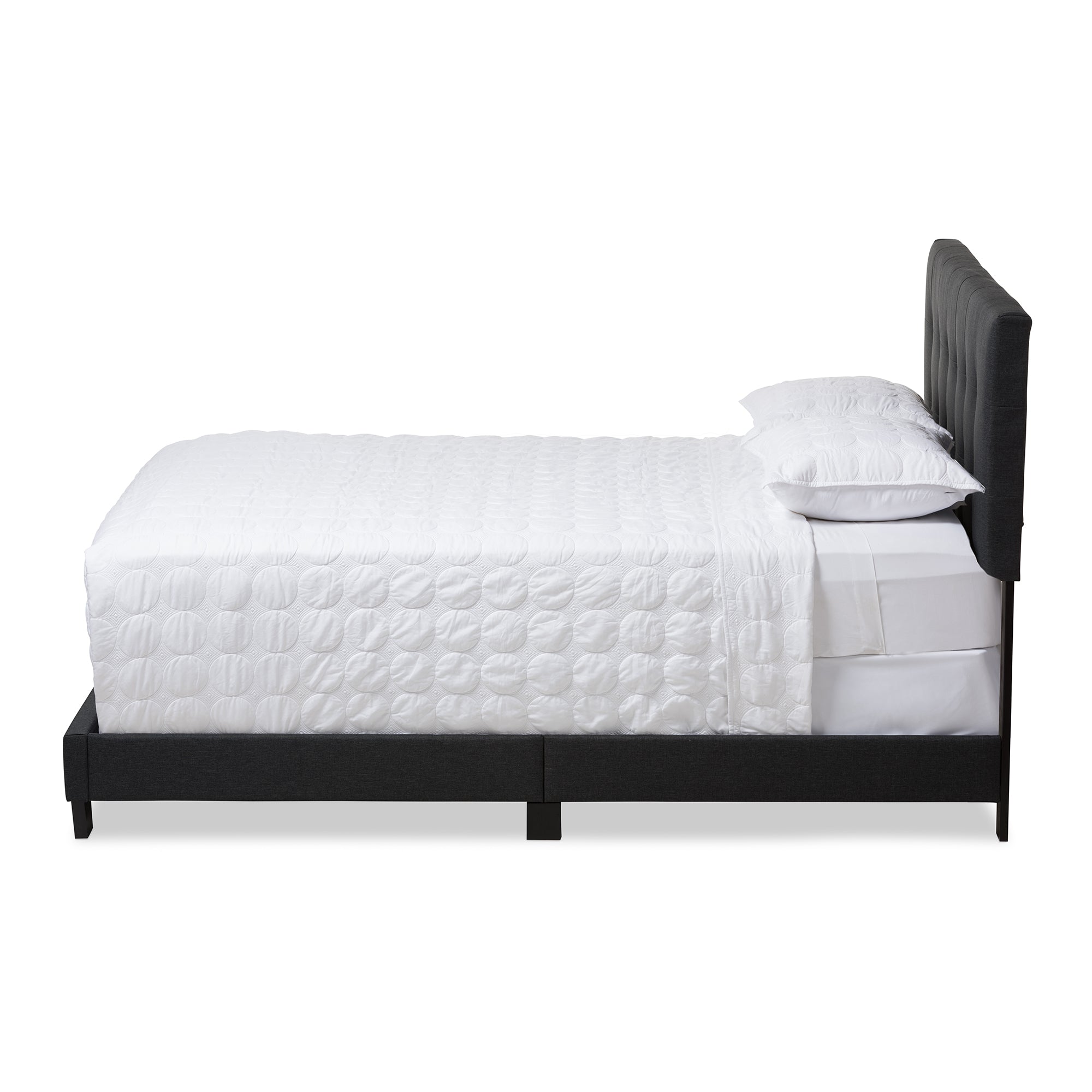 Brookfield Modern and Contemporary Charcoal Grey Fabric Queen Size Bed