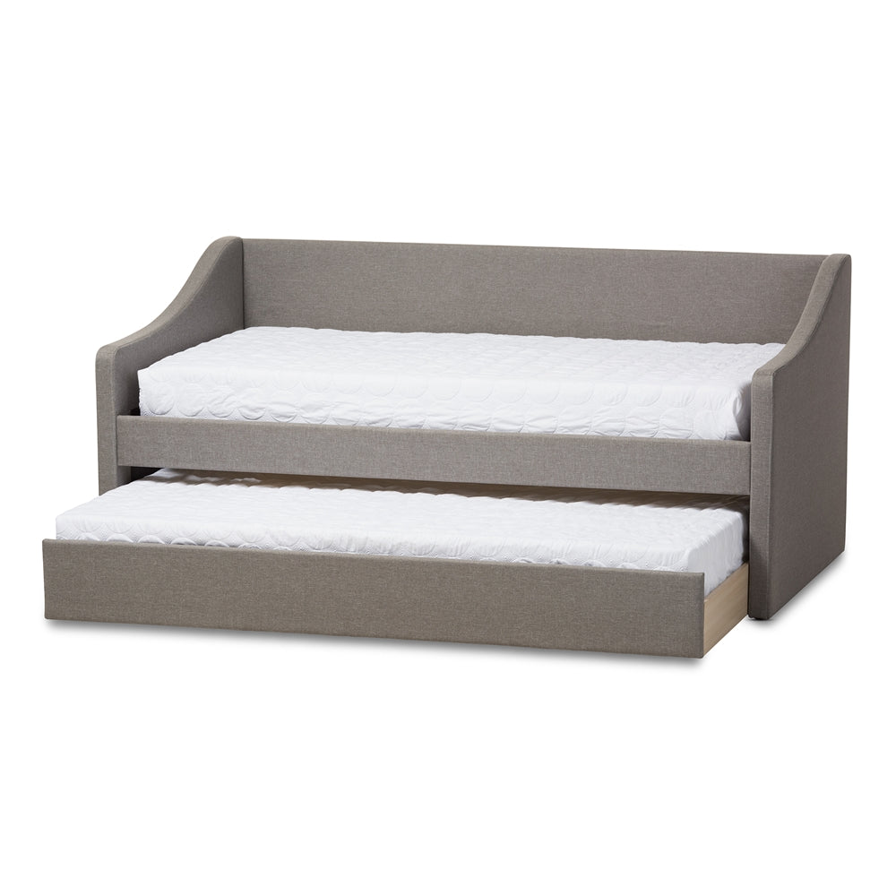 Barnstorm Modern and Contemporary Grey Fabric Upholstered Daybed with Guest Trundle Bed