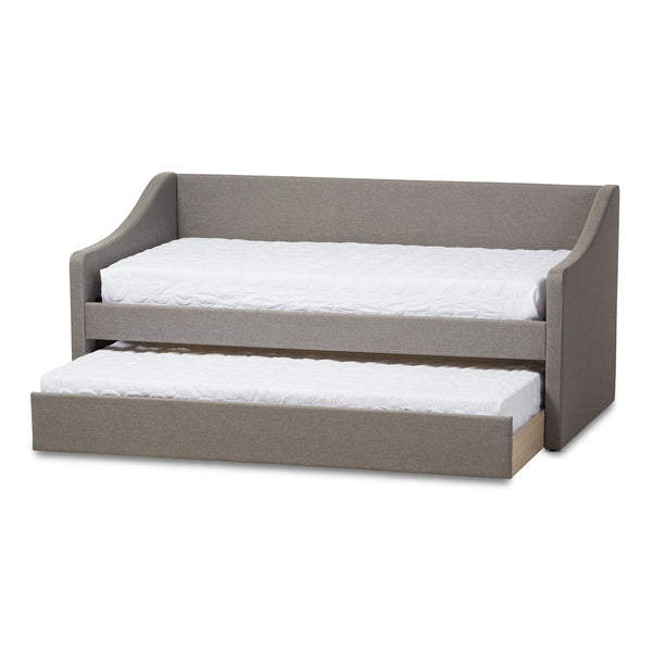 Barnstorm Modern and Contemporary Grey Fabric Upholstered Daybed with Guest Trundle Bed