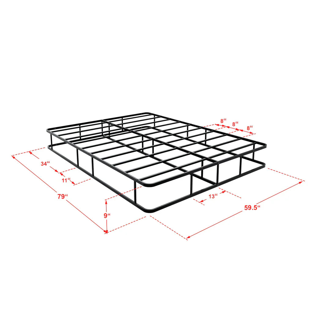 Terrell Dothan Queen Black Metal Bed Frame  Luxurious Modern Style with Headboard & Footboard