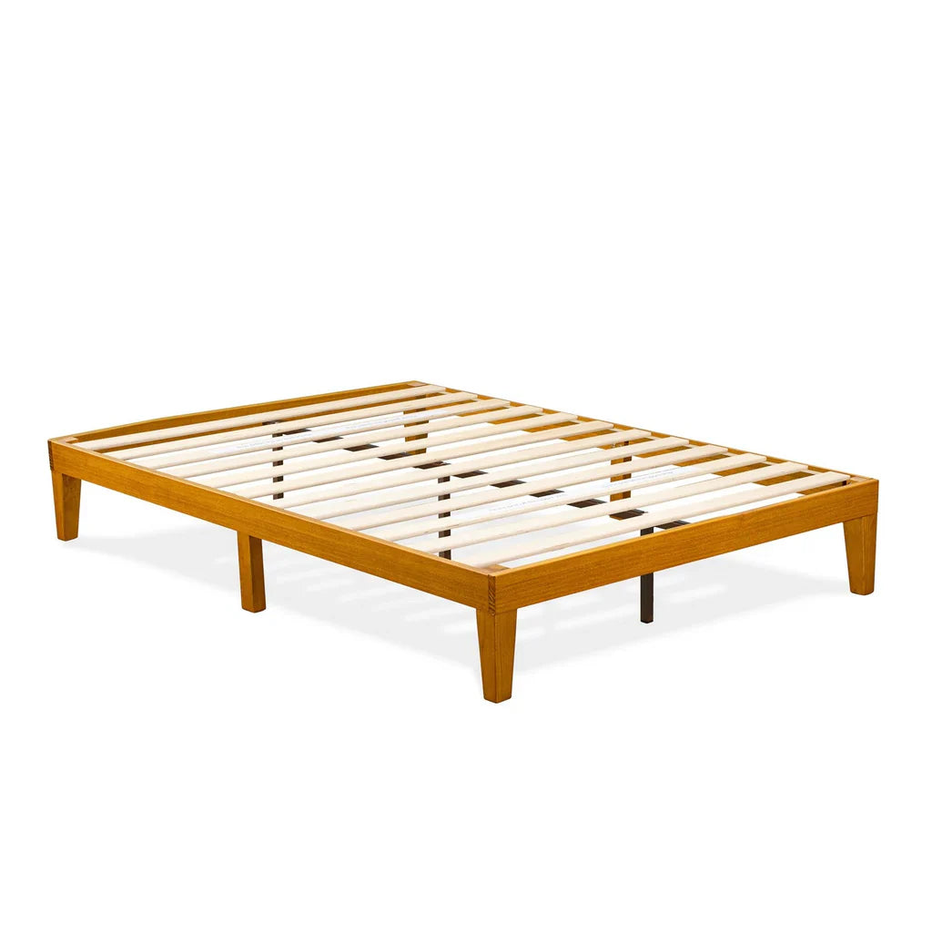 Pearson Oakridge Full Oak Wood Platform Bed Frame  Modern Design with Extra Center Legs