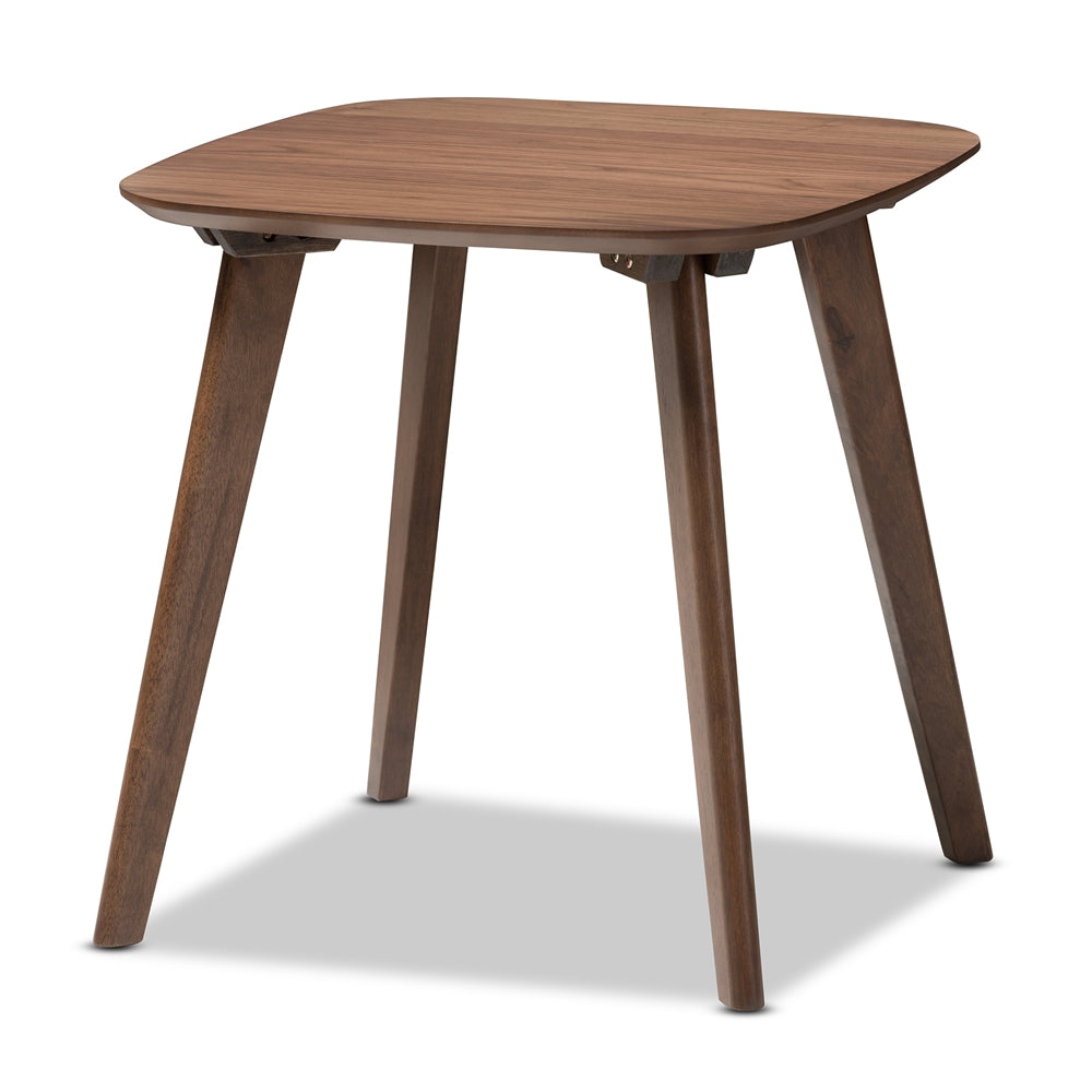 Dahlia Mid-Century Modern Walnut Wood End Table