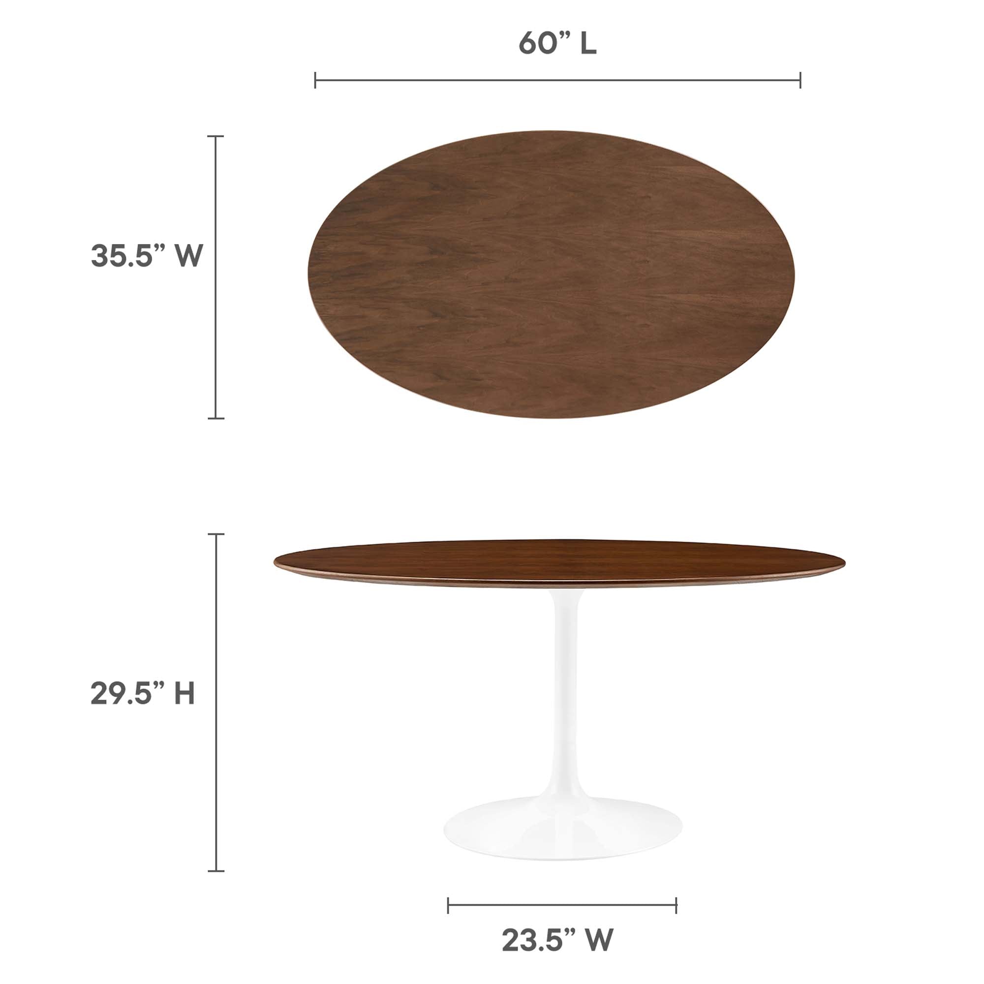 Lippa 60" Oval Wood Dining Table, Walnut