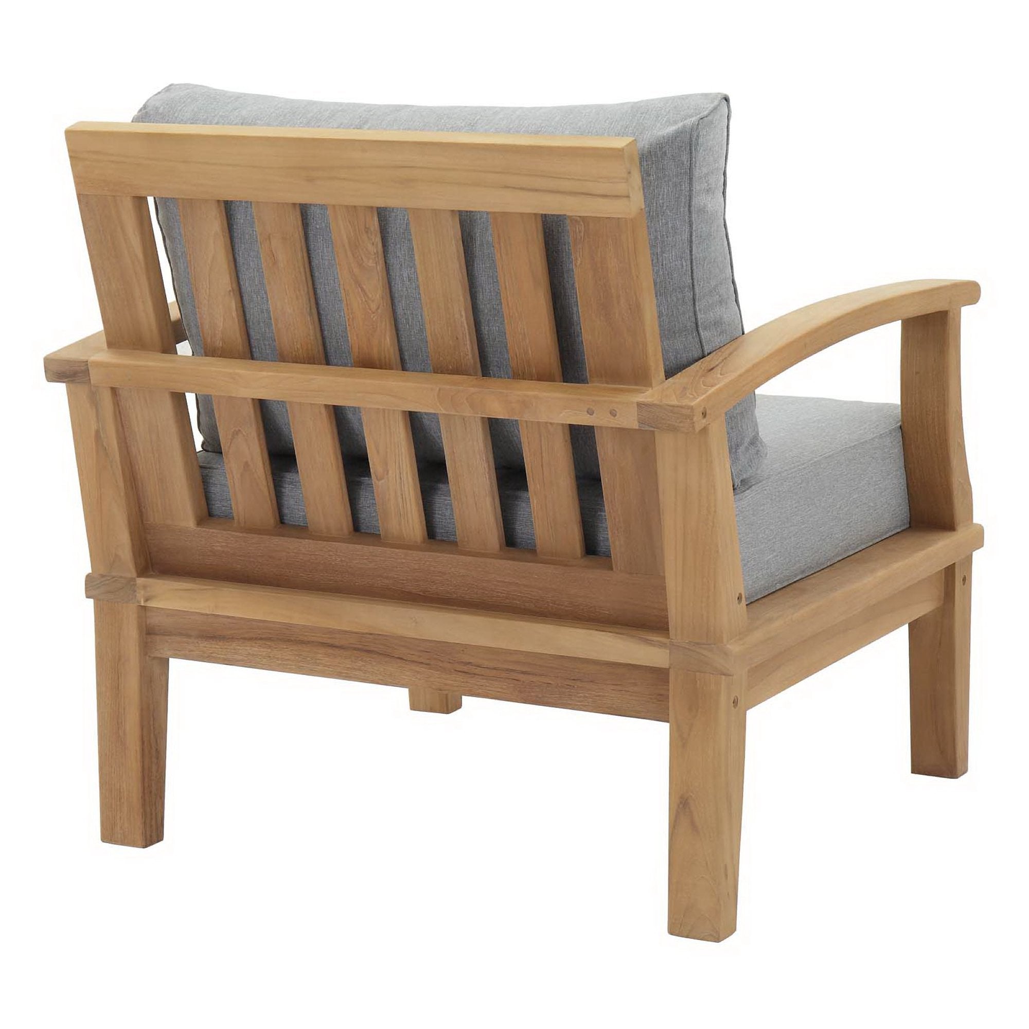 Marina Outdoor Patio Teak Armchair, Natural Gray