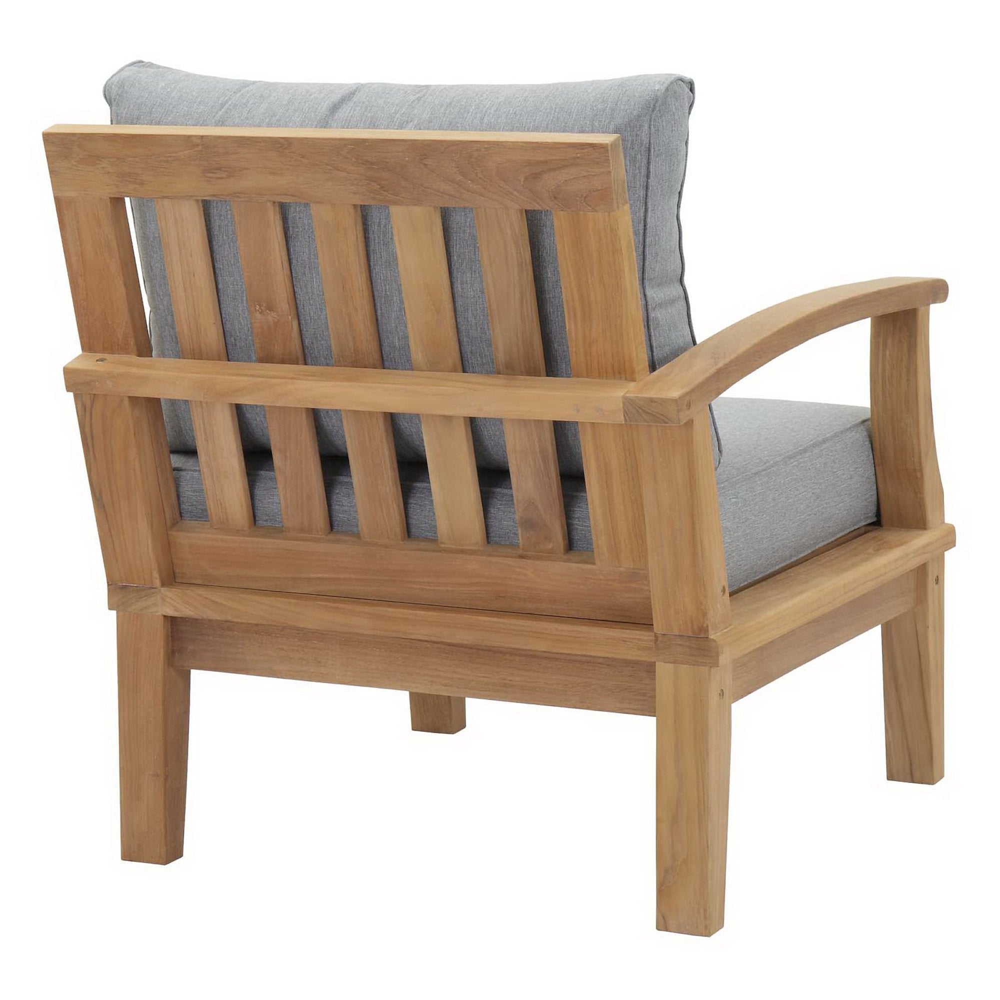 Marina Outdoor Patio Teak Left-Facing Sofa, Natural Gray