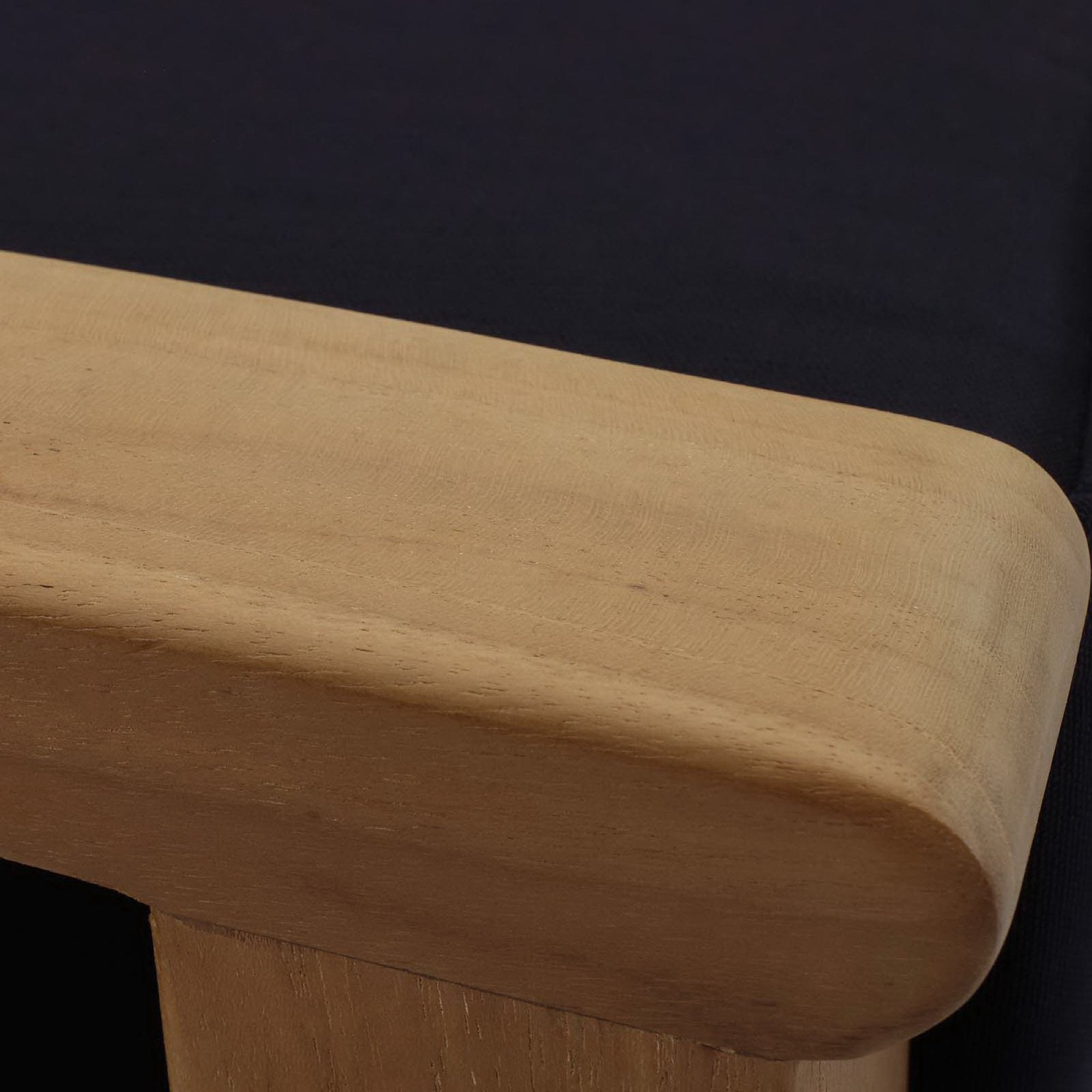 Marina Outdoor Patio Teak Ottoman, Natural Navy