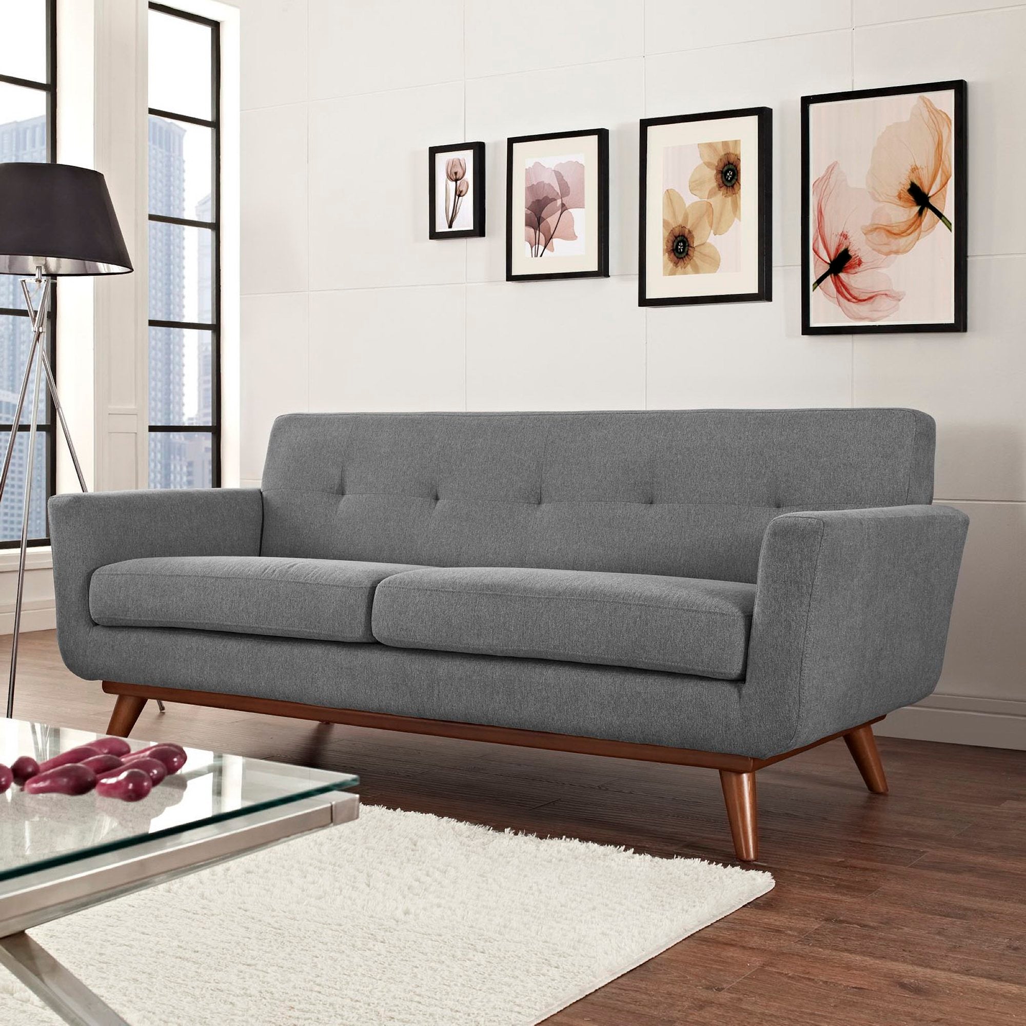 Engage Upholstered Fabric Loveseat, Expectation Gray
