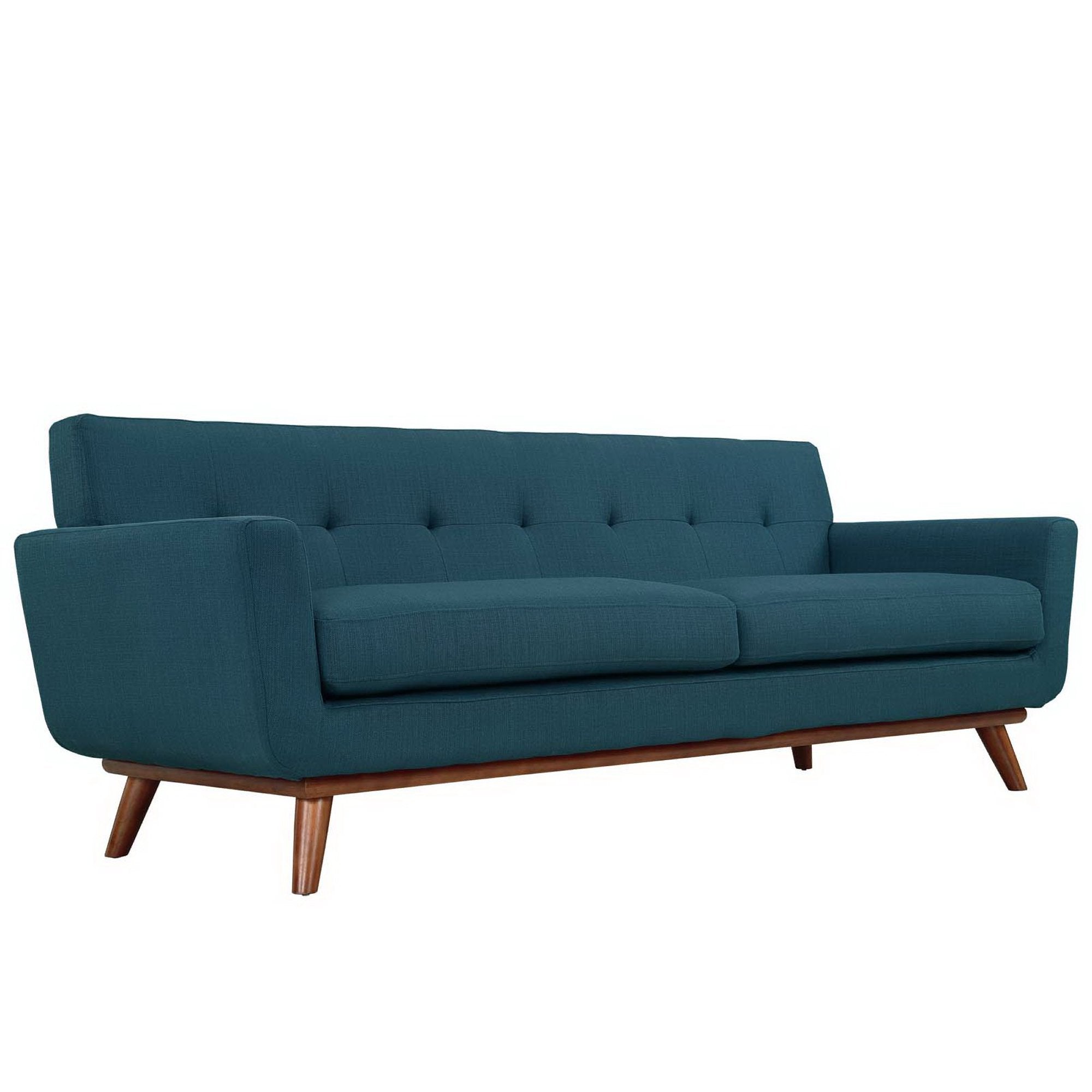 Engage Upholstered Fabric Sofa, Azure
