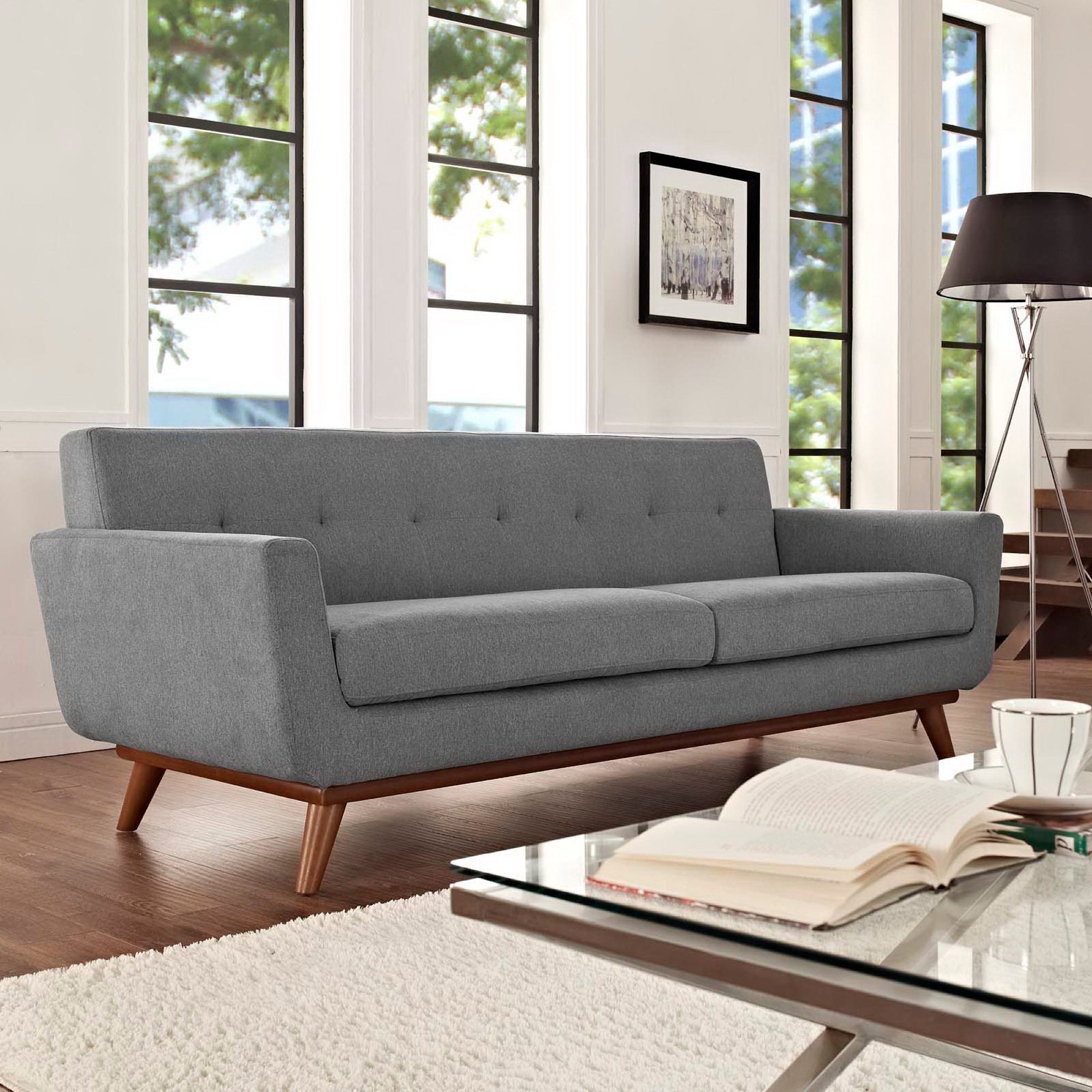 Engage Upholstered Fabric Sofa, Expectation Gray