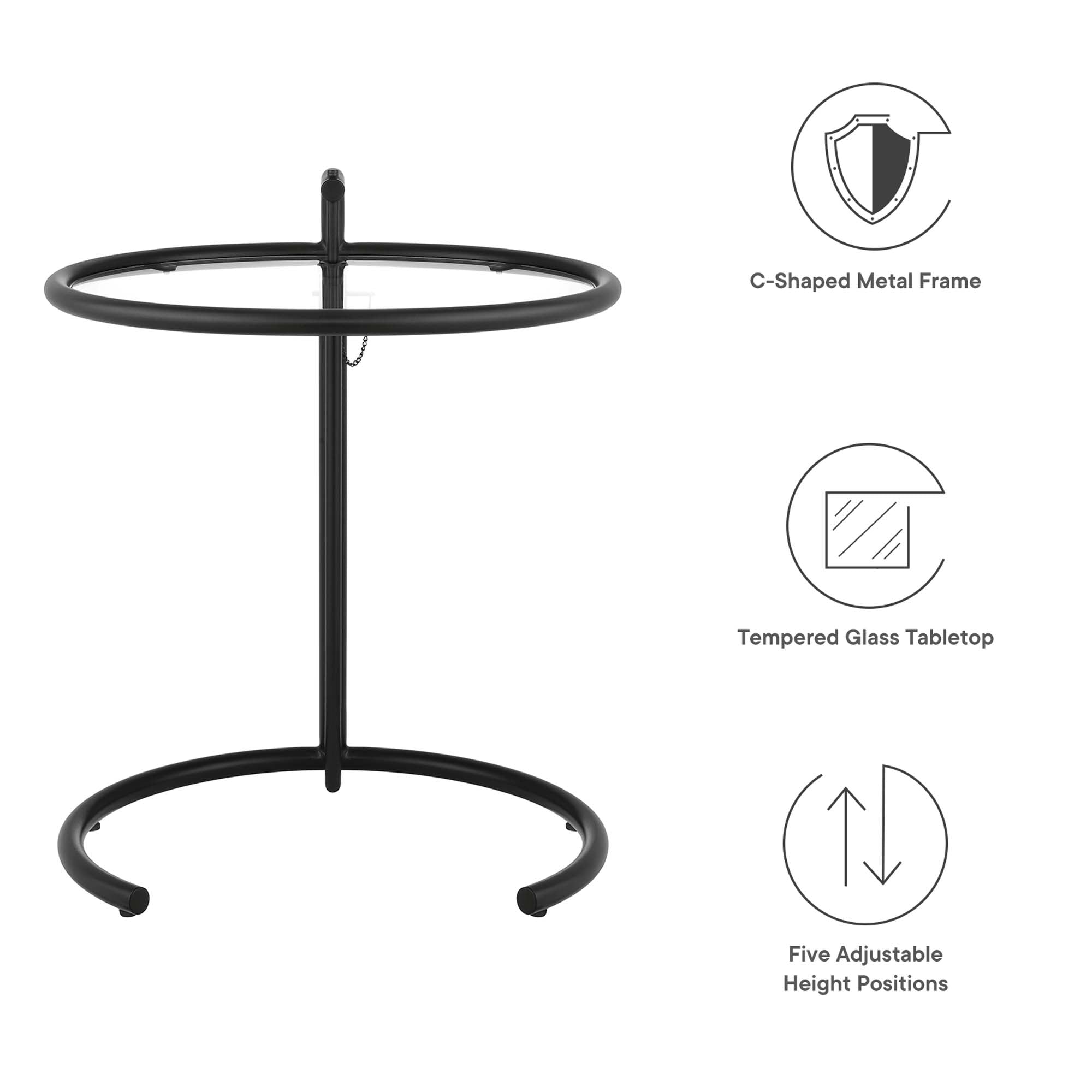 Eileen Gray Metal Side Table, Black