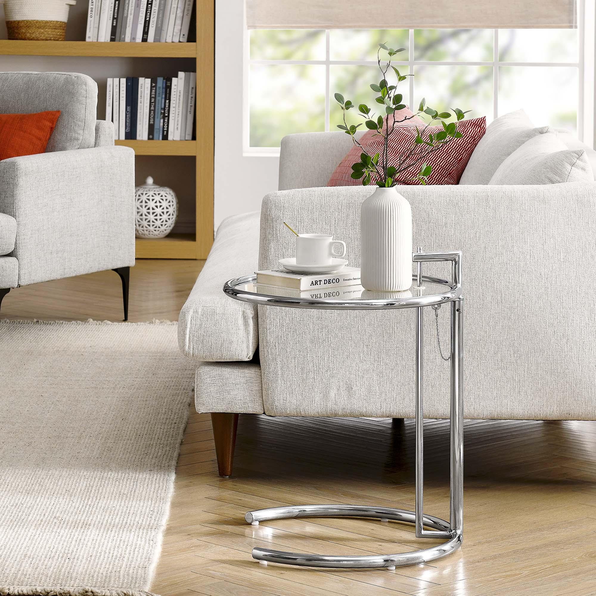 Eileen Gray Metal Side Table, Silver