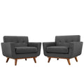 Engage Wood Armchair Set of 2, Gray