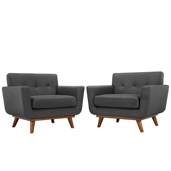 Engage Wood Armchair Set of 2, Gray