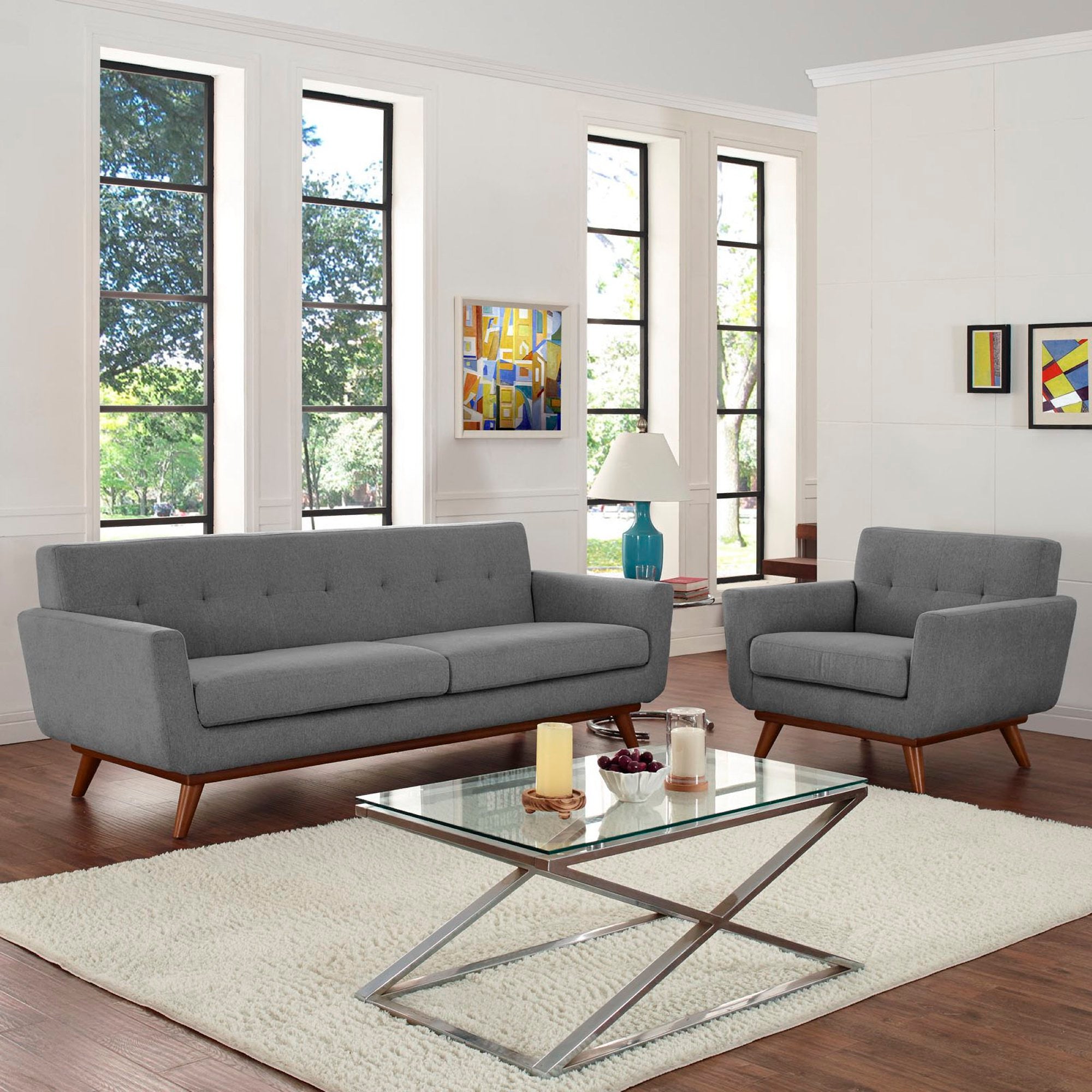 Engage Armchair and Sofa Set of 2, Expectation Gray