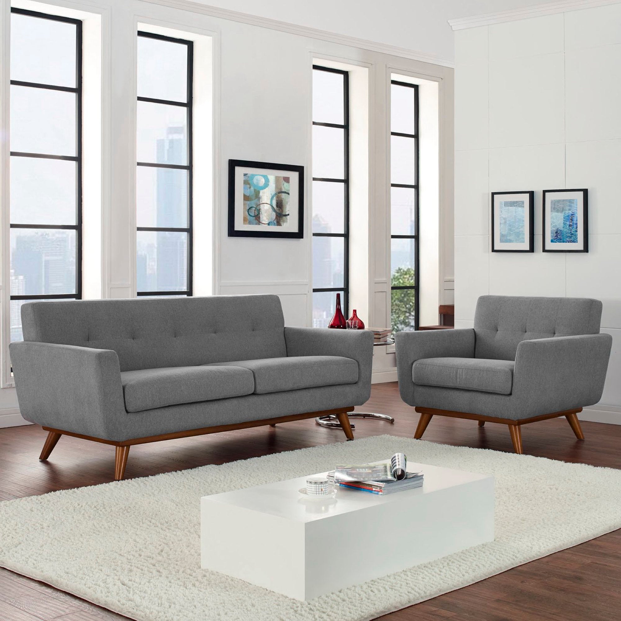 Engage Armchair and Loveseat Set of 2, Expectation Gray