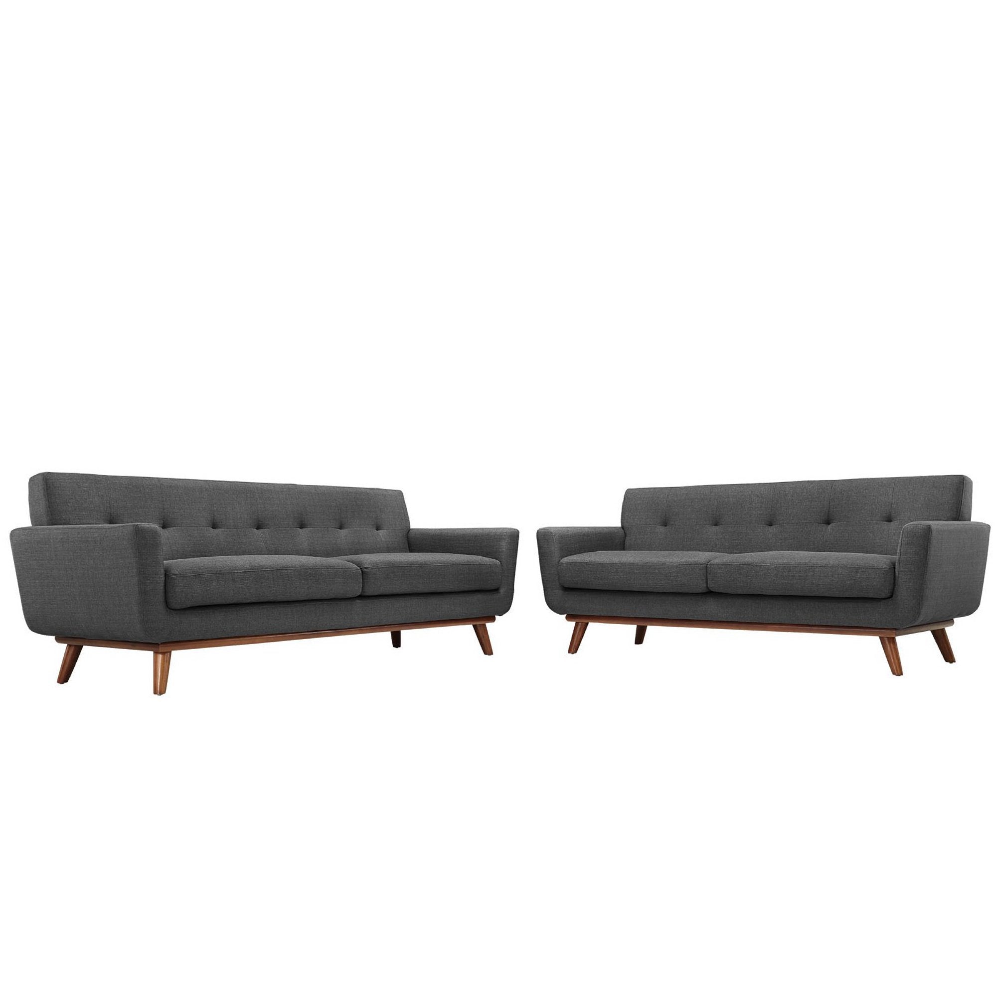 Engage Loveseat and Sofa Set of 2, Gray
