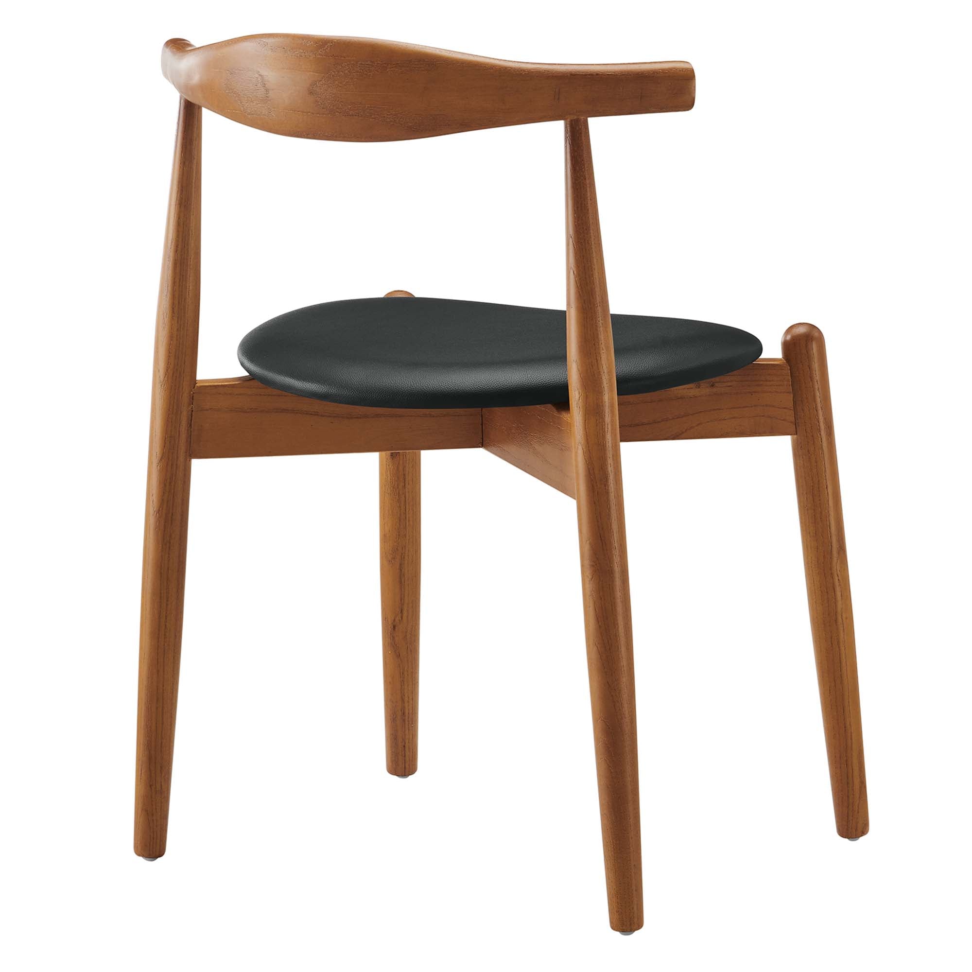 Stalwart Dining Side Chairs Set of 2, Dark Walnut Black