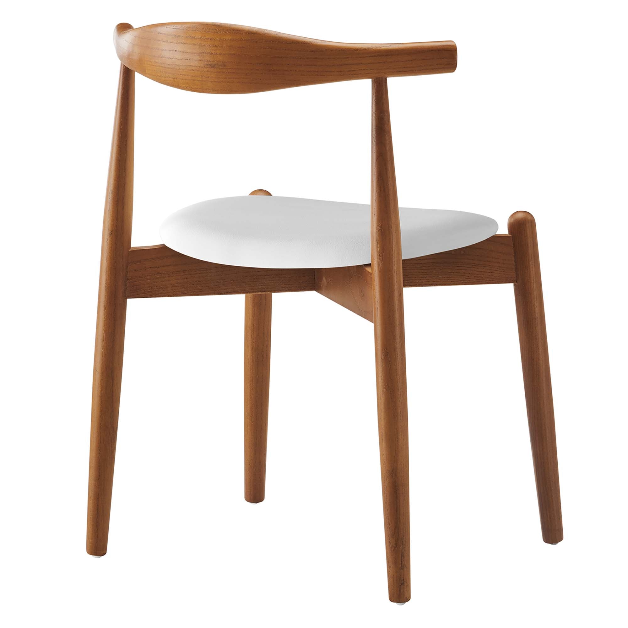 Stalwart Dining Side Chairs Set of 2, Dark Walnut White