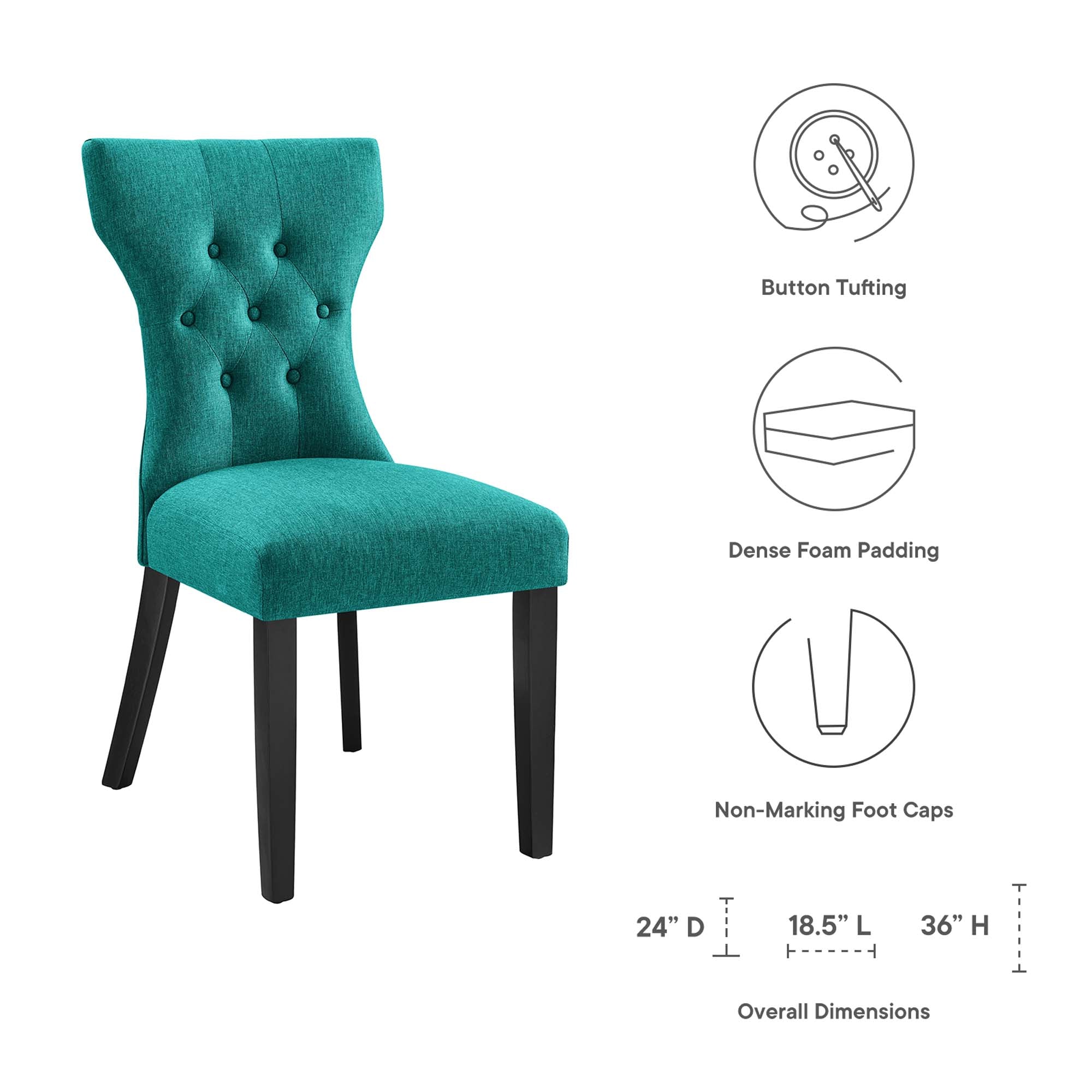 Silhouette Dining Side Chair, Teal