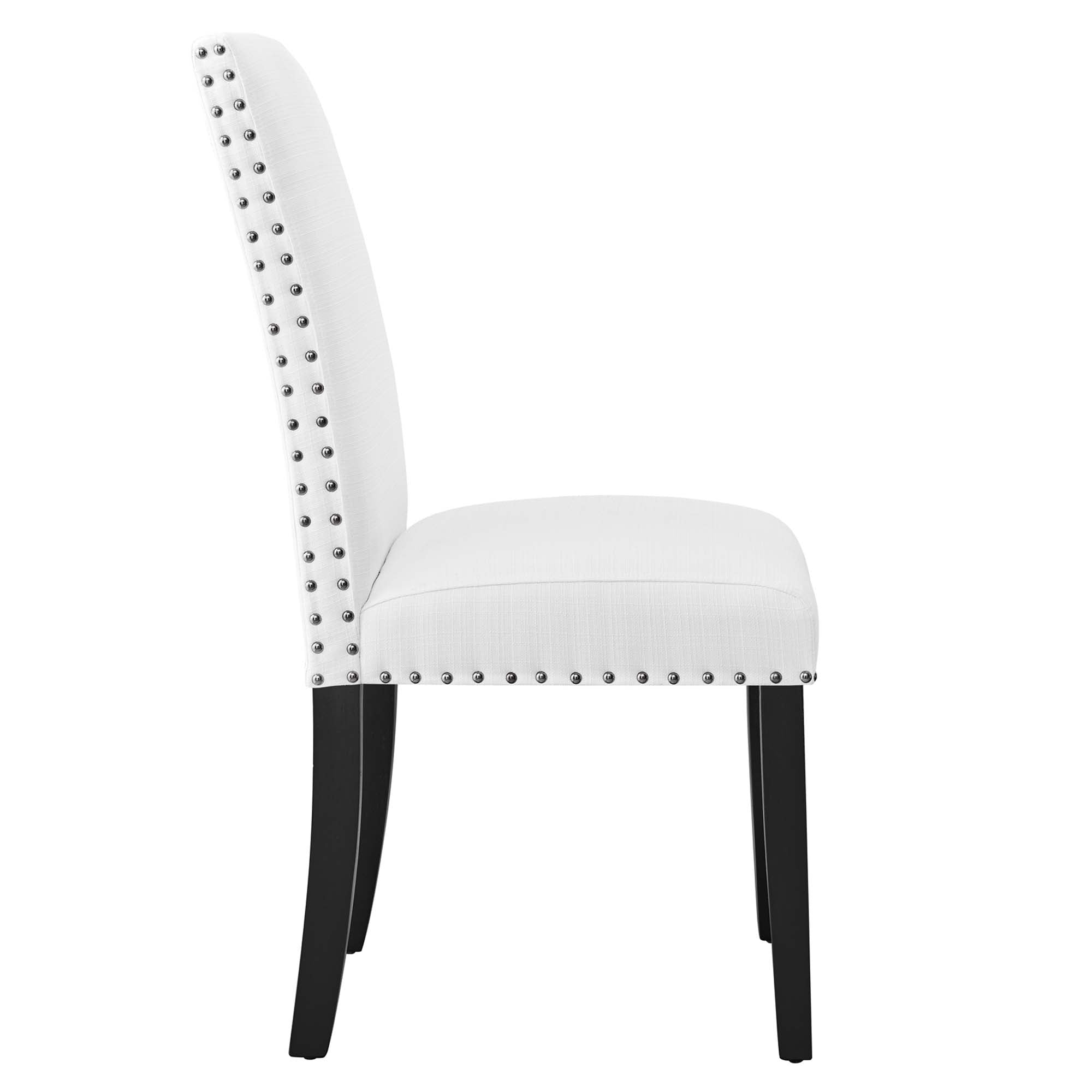 Parcel Dining Upholstered Fabric Side Chair, White