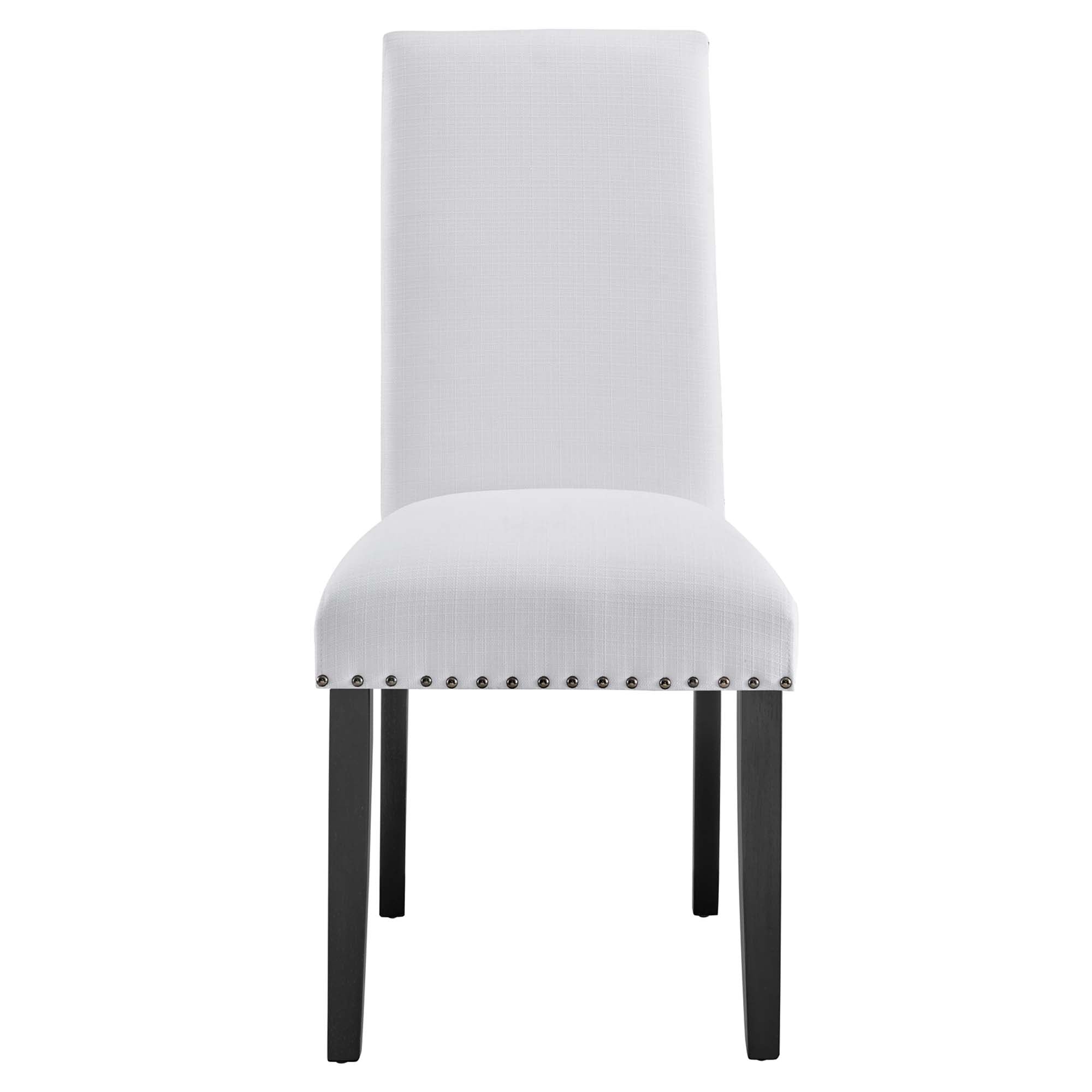 Parcel Dining Upholstered Fabric Side Chair, White