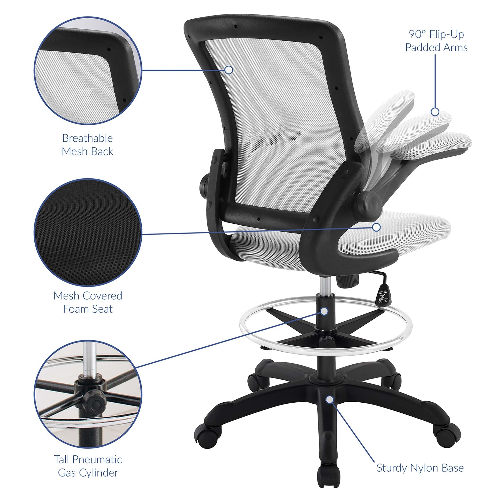Veer Drafting Chair, Gray